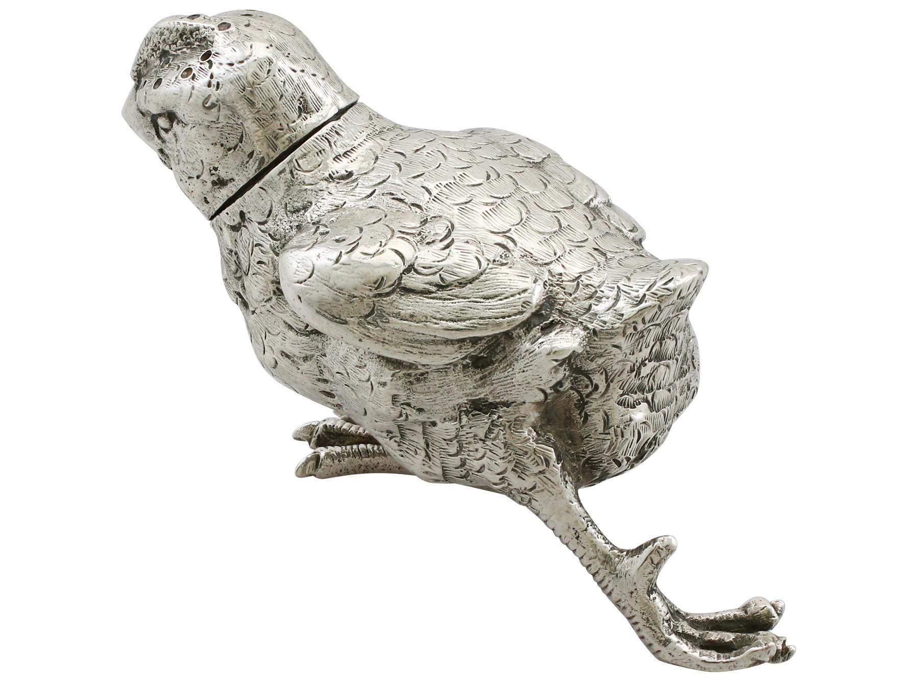Antique English Sterling Silver Chick Pepperettes, 1922 2