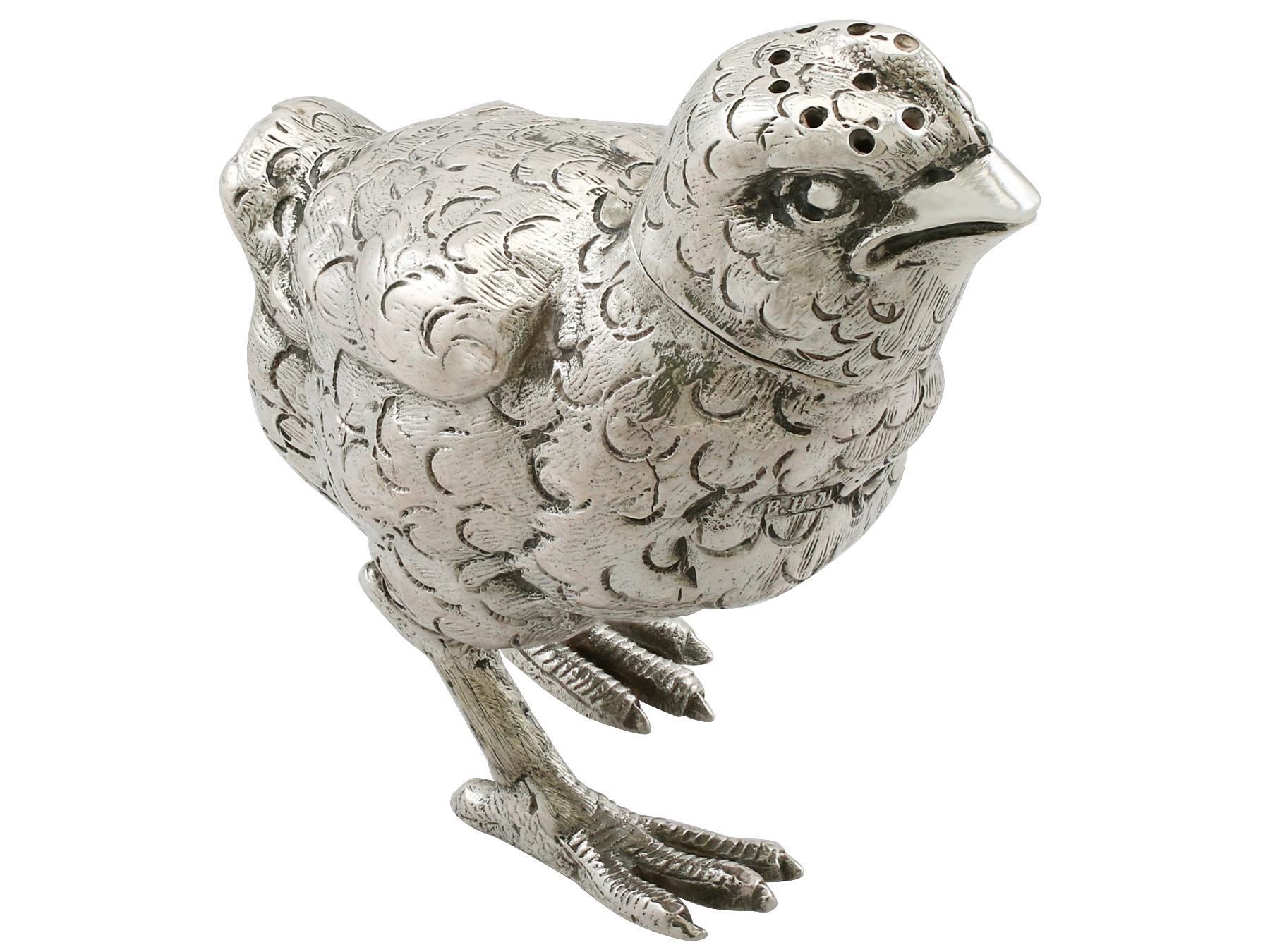 Antique English Sterling Silver Chick Pepperettes, 1922 3