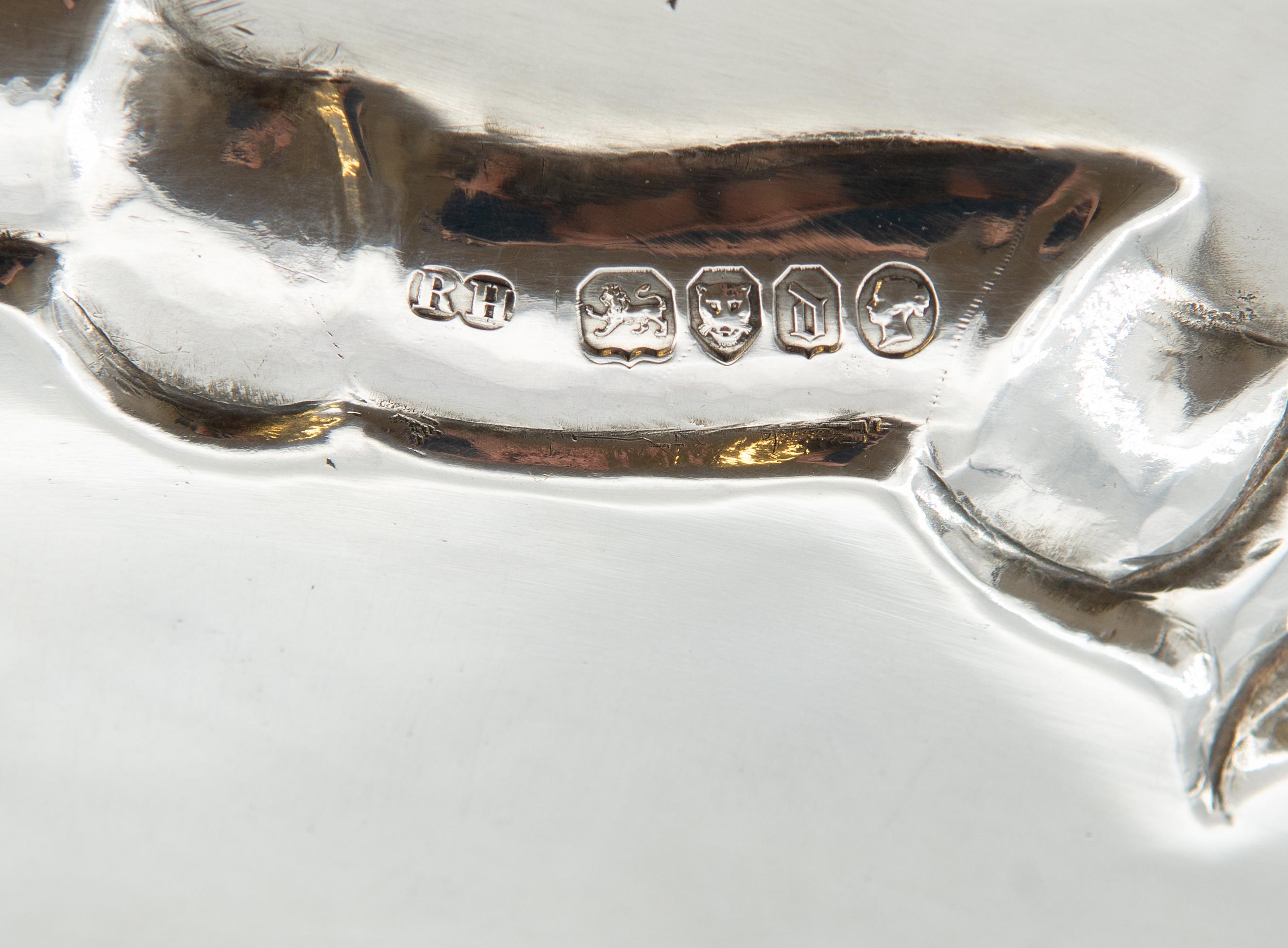 Antique English Sterling Silver Circular Salver Tray Robert Harper London 1859 For Sale 4