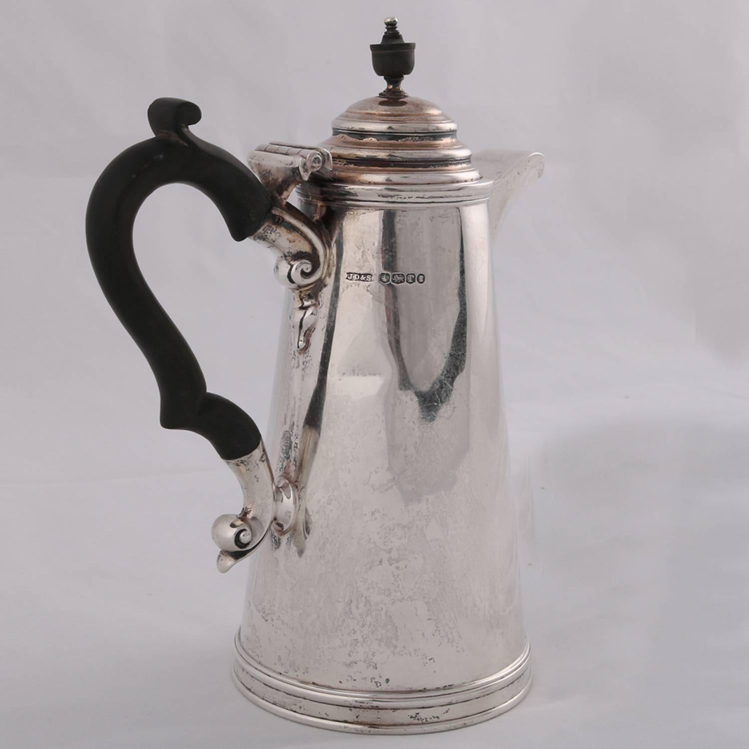 Antique English Sterling Silver Coffee Pot by James Dixon & Sons, circa 1909 6