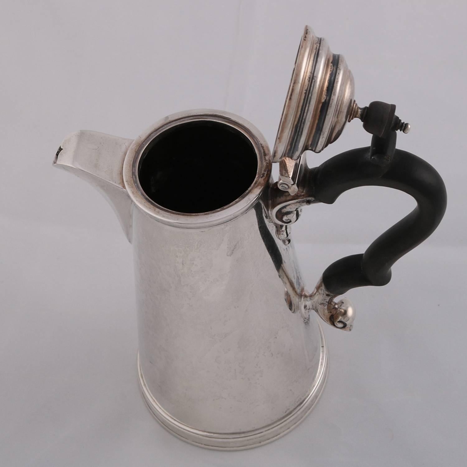 20th Century Antique English Sterling Silver Coffee Pot by James Dixon & Sons, circa 1909