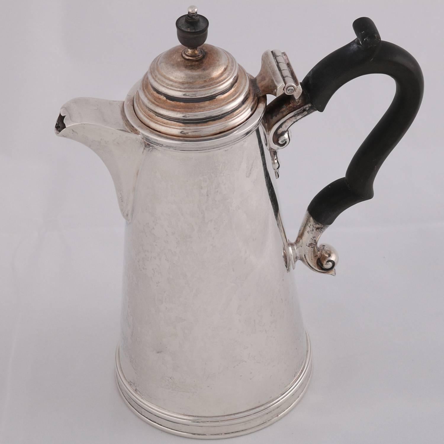 Antique English Sterling Silver Coffee Pot by James Dixon & Sons, circa 1909 3