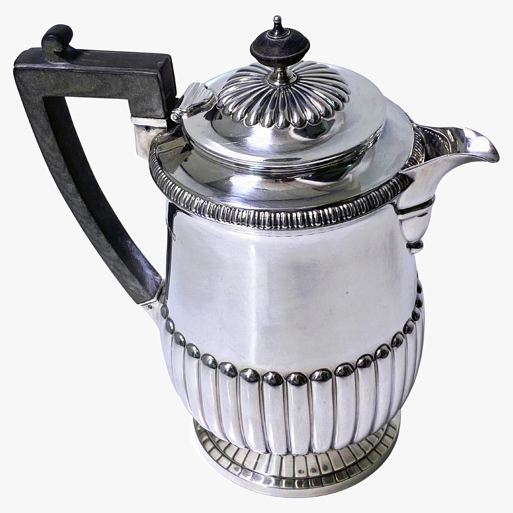 Georgian Antique English Sterling Silver Coffee Pot or Biggin 1909 James Dixon 