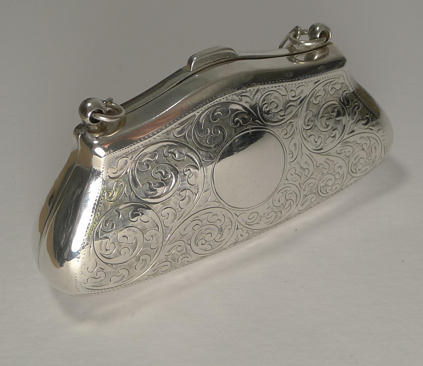 Early 20th Century Antique English Sterling Silver Coin Purse, 1913