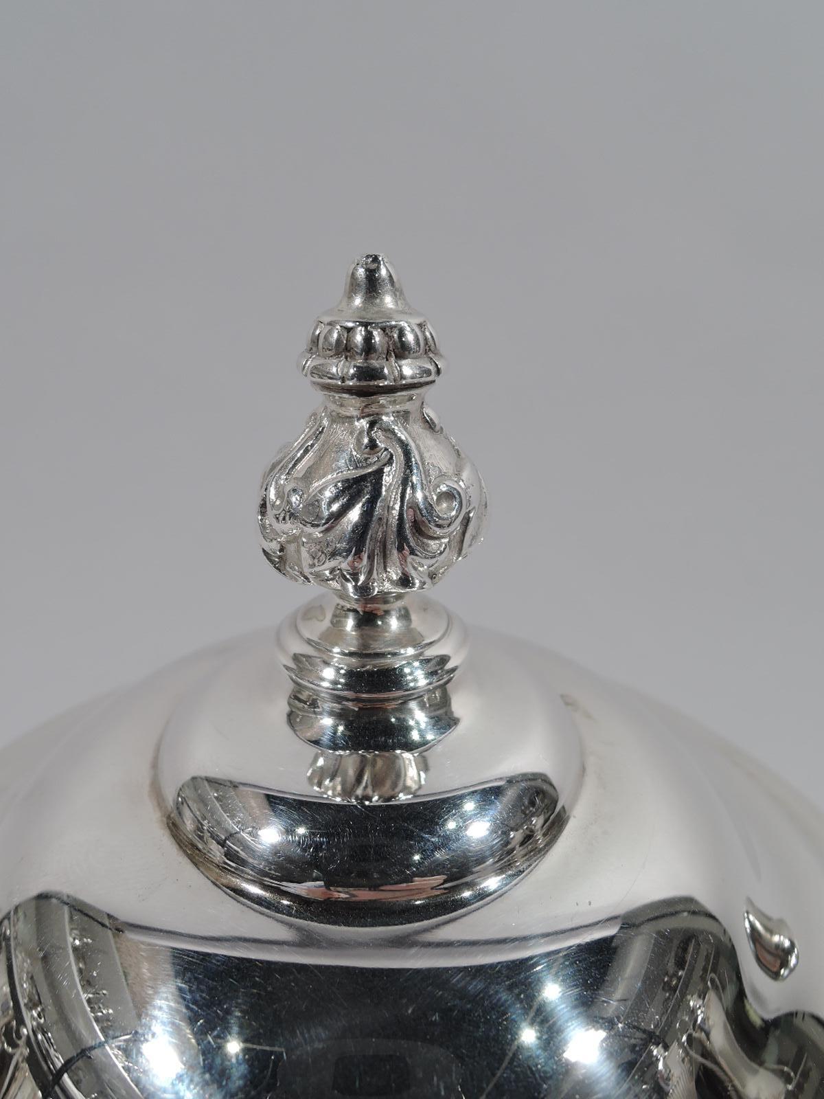 Neoclassical Antique English Sterling Silver Covered Amphora Trophy Cup