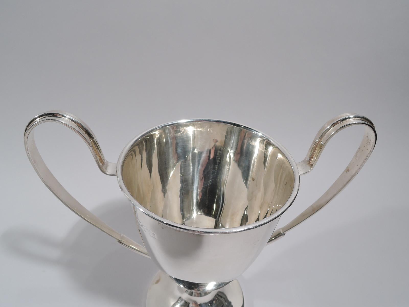 Antique English Sterling Silver Covered Urn Trophy Cup In Excellent Condition In New York, NY