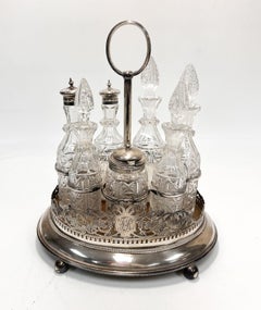 Antique English Sterling Silver Cruet Set, 19th Century
