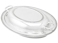 Plato de Entrada Antiguo Inglés de Plata de Ley