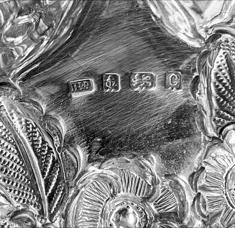 Antique English Sterling Silver Fruit Basket Birmingham 1902 For Sale