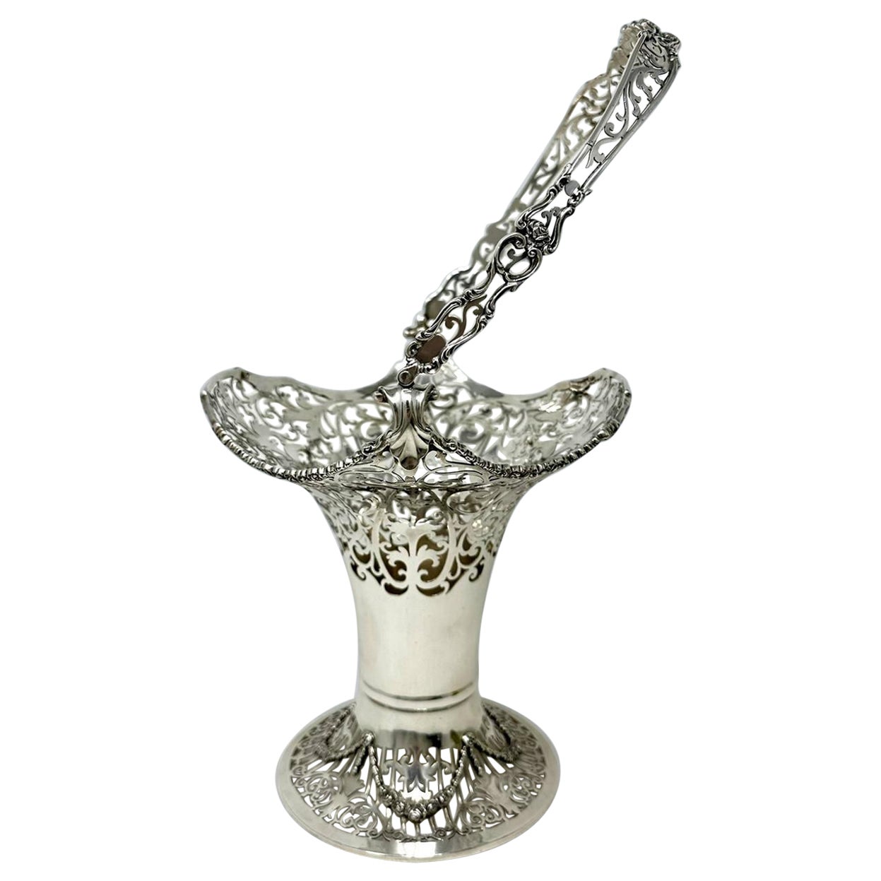 Antike englische Obstkorbschale aus Sterlingsilber, Tafelaufsatz, Ahorn Webb 1913