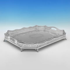 Antique English Sterling Silver Gallery Tray - Sheffield 1917 - 142 troy ounces