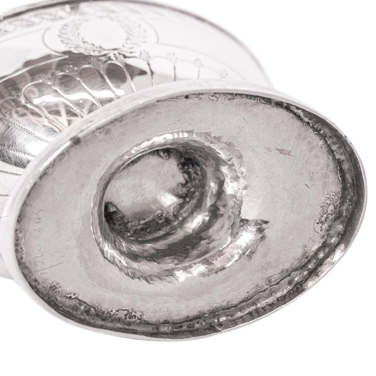 Antique English Sterling Silver Georgian Engraved Sugar Basket Bowl London 1790 For Sale 6