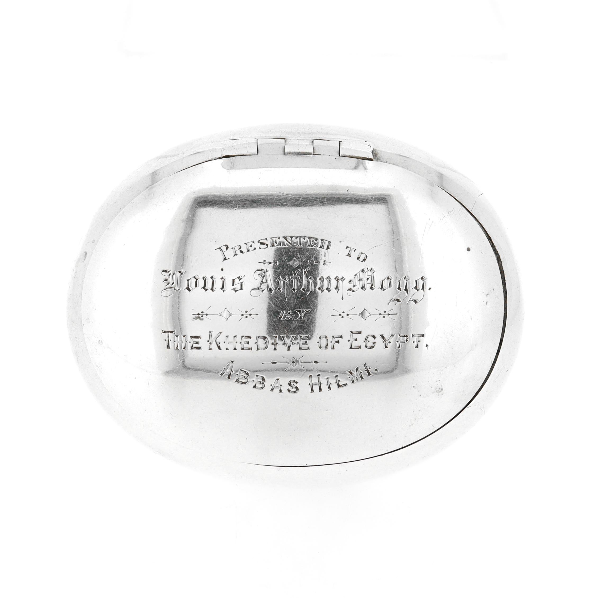 Antica scatola da regalo inglese in argento sterling commissionata da Kehdive Abbas Hilmi II in vendita 3