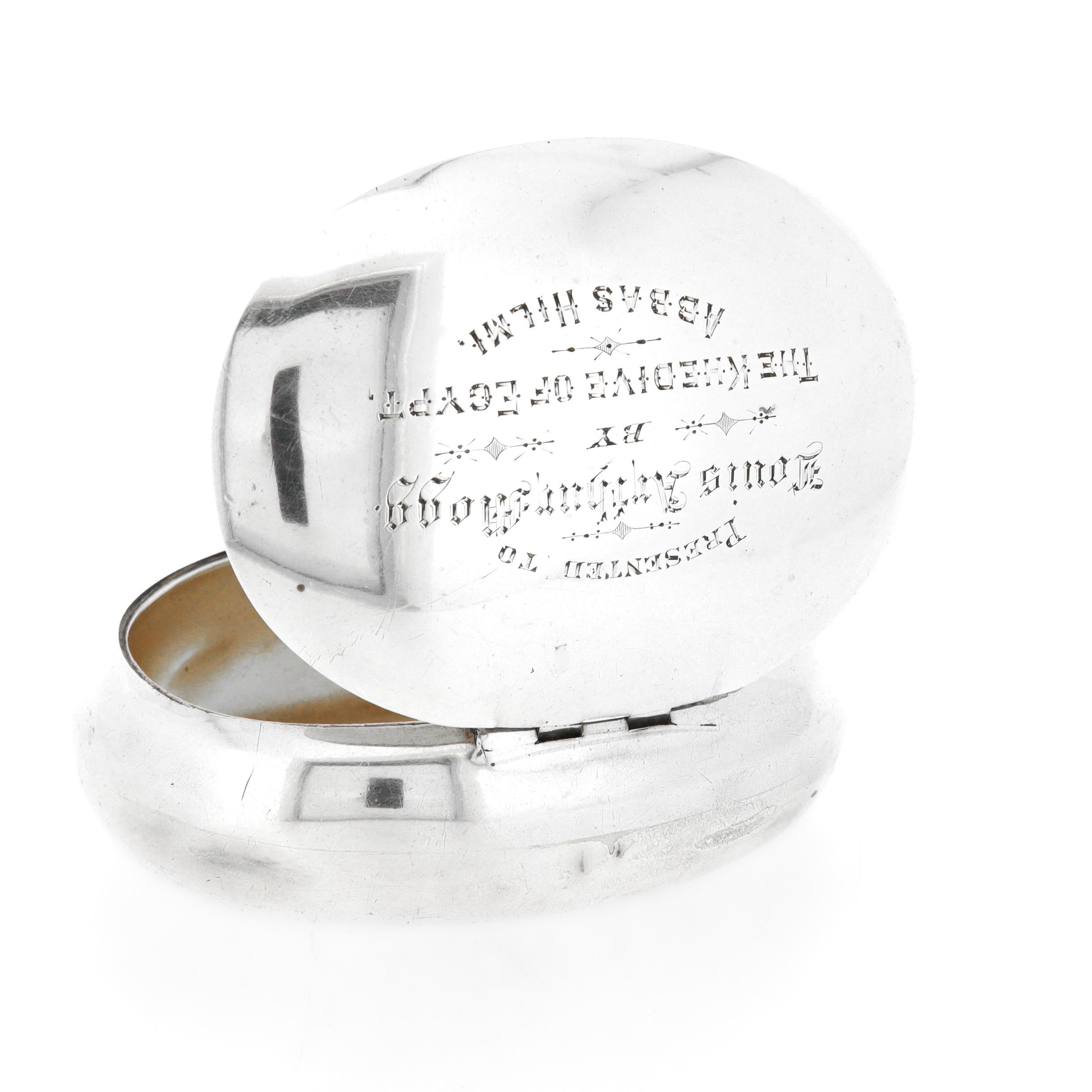 Antica scatola da regalo inglese in argento sterling commissionata da Kehdive Abbas Hilmi II in vendita 6
