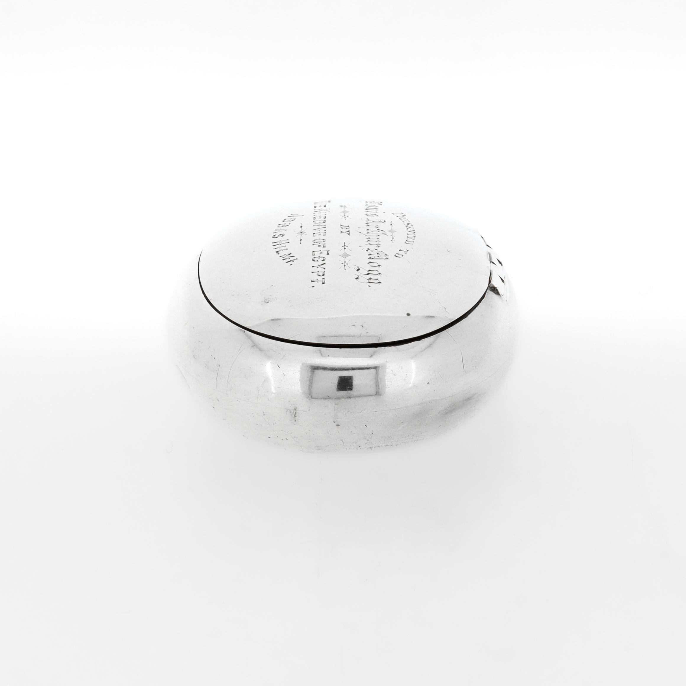 Argento 925 Antica scatola da regalo inglese in argento sterling commissionata da Kehdive Abbas Hilmi II in vendita