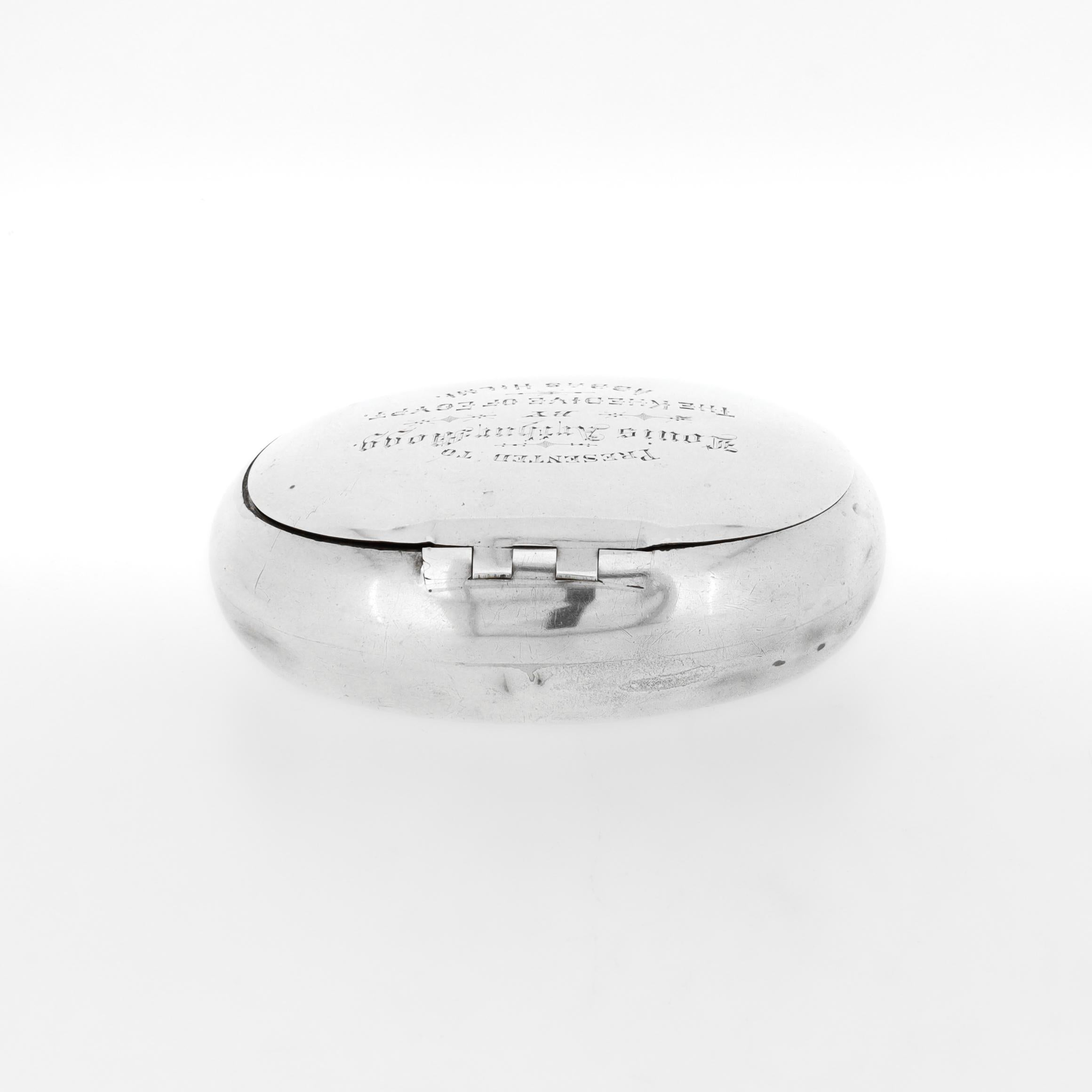 Antica scatola da regalo inglese in argento sterling commissionata da Kehdive Abbas Hilmi II in vendita 1