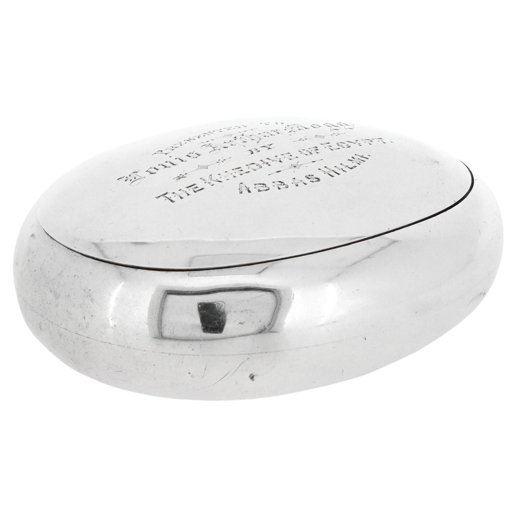 Antica scatola da regalo inglese in argento sterling commissionata da Kehdive Abbas Hilmi II in vendita