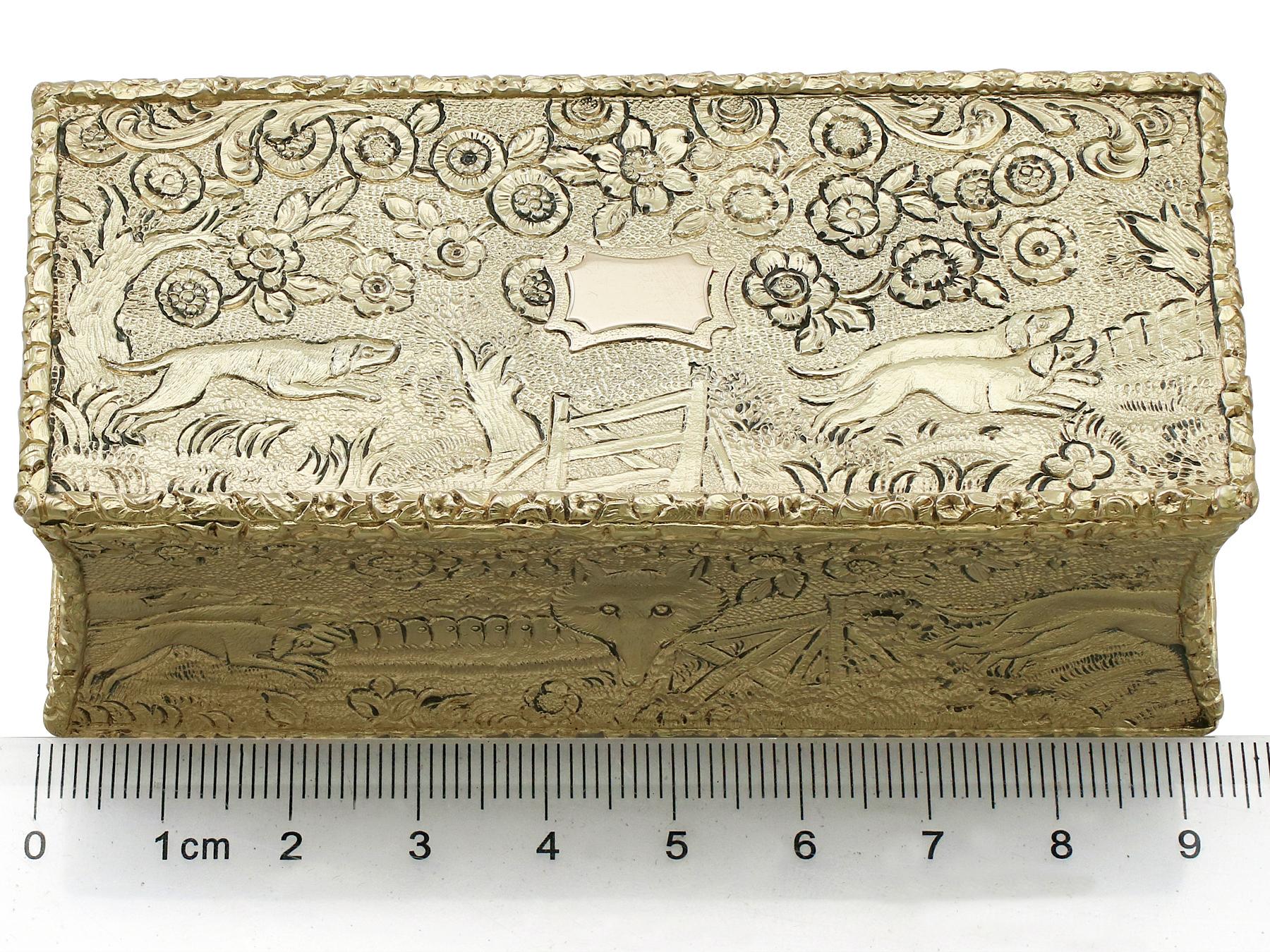 Antique English Sterling Silver Gilt Snuff Box 1824 12