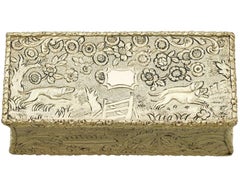 Antique English Sterling Silver Gilt Snuff Box 1824