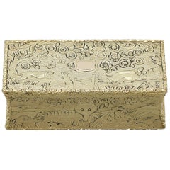 Antique English Sterling Silver Gilt Snuff Box 1824