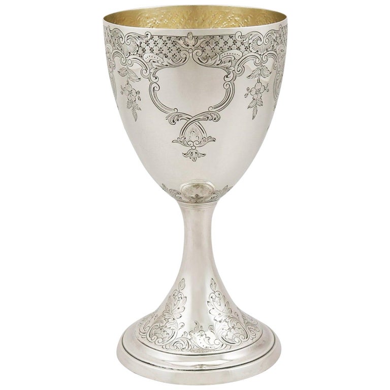 Antique English Sterling Silver Goblet For Sale at 1stdibs