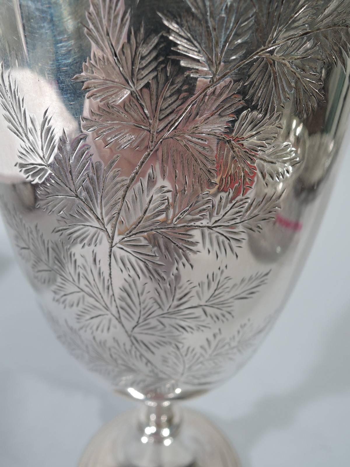 Victorian Antique English Sterling Silver Goblet with Branches
