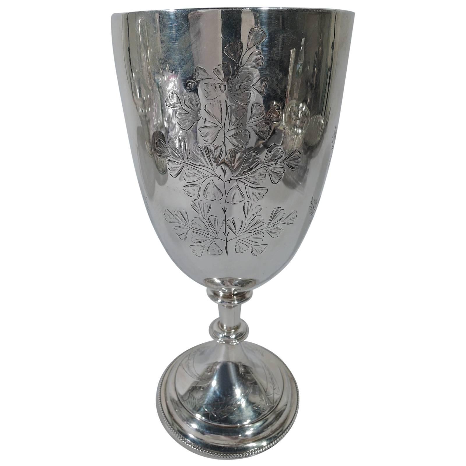 Antique English Sterling Silver Goblet with Branches
