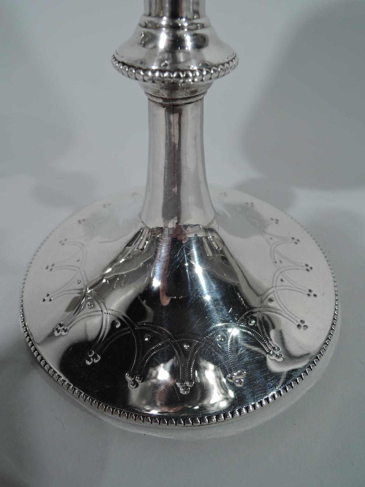 Late 19th Century Antique English Sterling Silver Goblet with Pretty Flowers