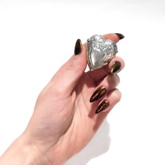 Coffre-fort / Vesta anglais ancien en argent sterling assorti de cœurs par William Hair Haseler