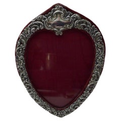 Antique English Sterling Silver Heart Picture Frame - 1902
