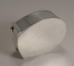 Antique boîte à bijoux anglaise en argent sterling en forme de fer à cheval par Mappin & Webb