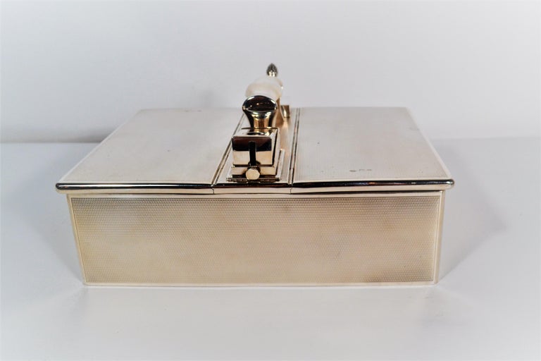 Antique English Sterling Silver Humidor For Sale at 1stDibs