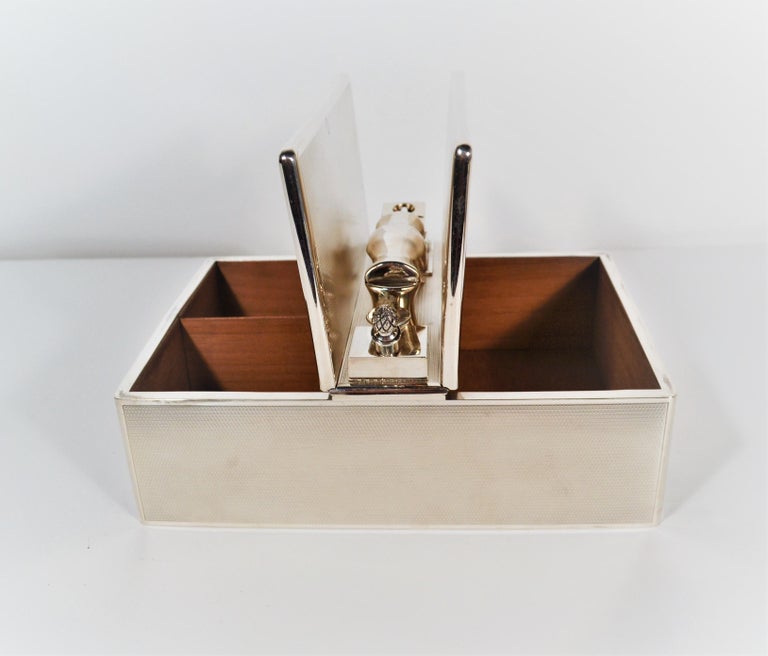 Antique English Sterling Silver Humidor For Sale at 1stDibs