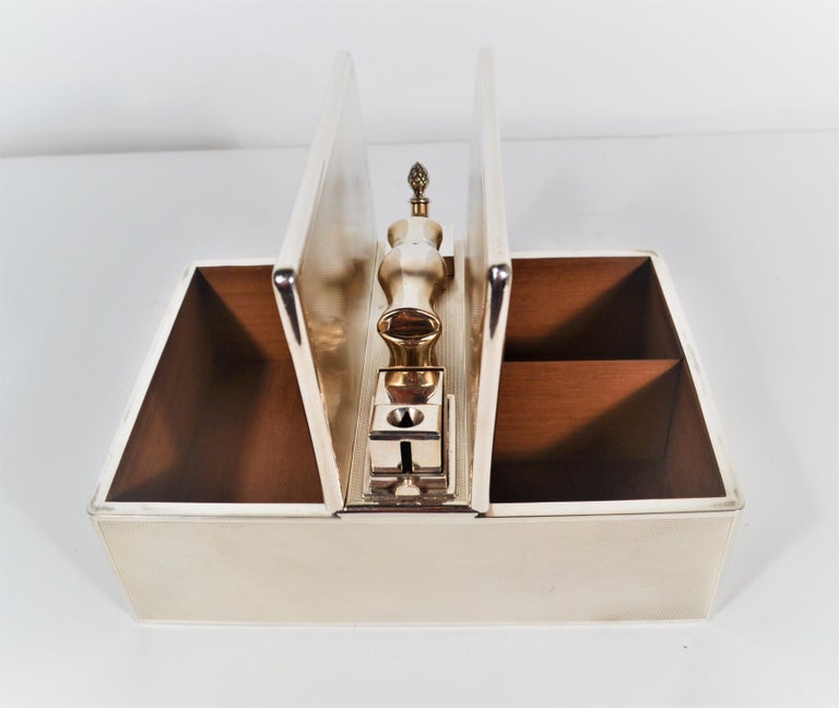 Antique English Sterling Silver Humidor For Sale at 1stDibs