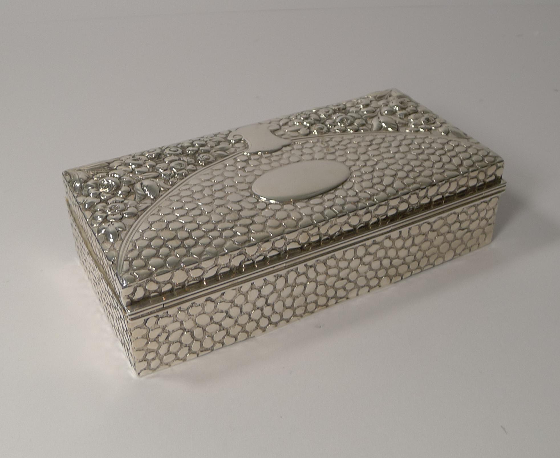 Albanian Antique English Sterling Silver Jewelry Box, 1893