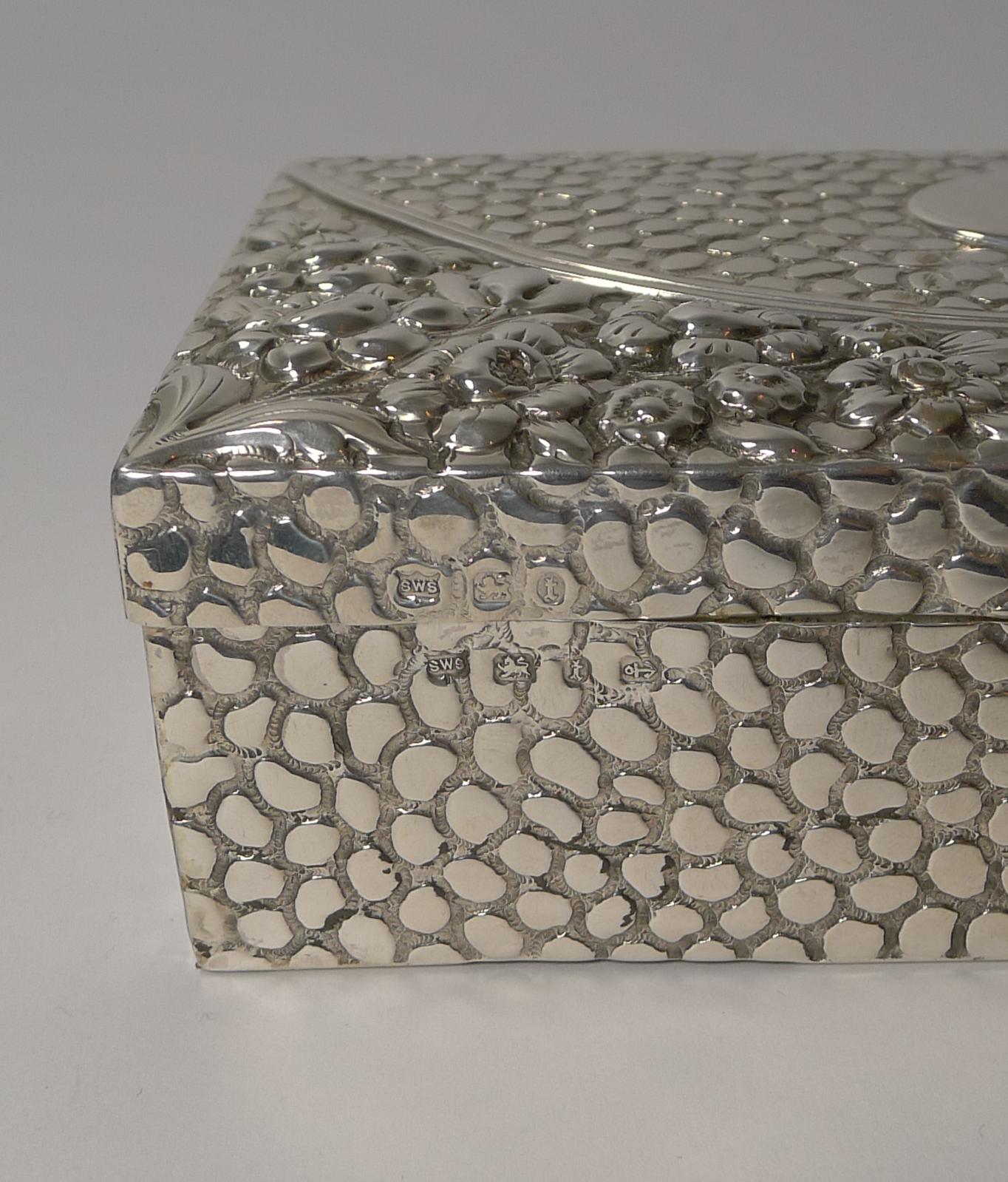 Antique English Sterling Silver Jewelry Box, 1893 2