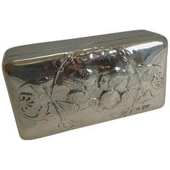 Antique English Sterling Silver Jewellery Box, Reynold's Angels, 1901