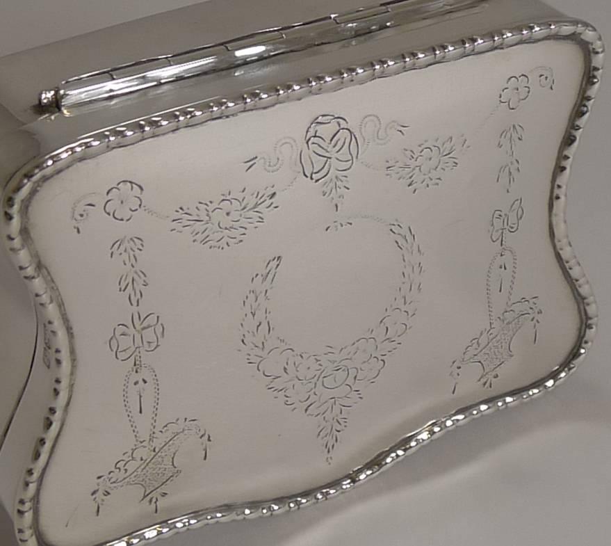 George IV Antique English Sterling Silver Jewelry Box, 1911
