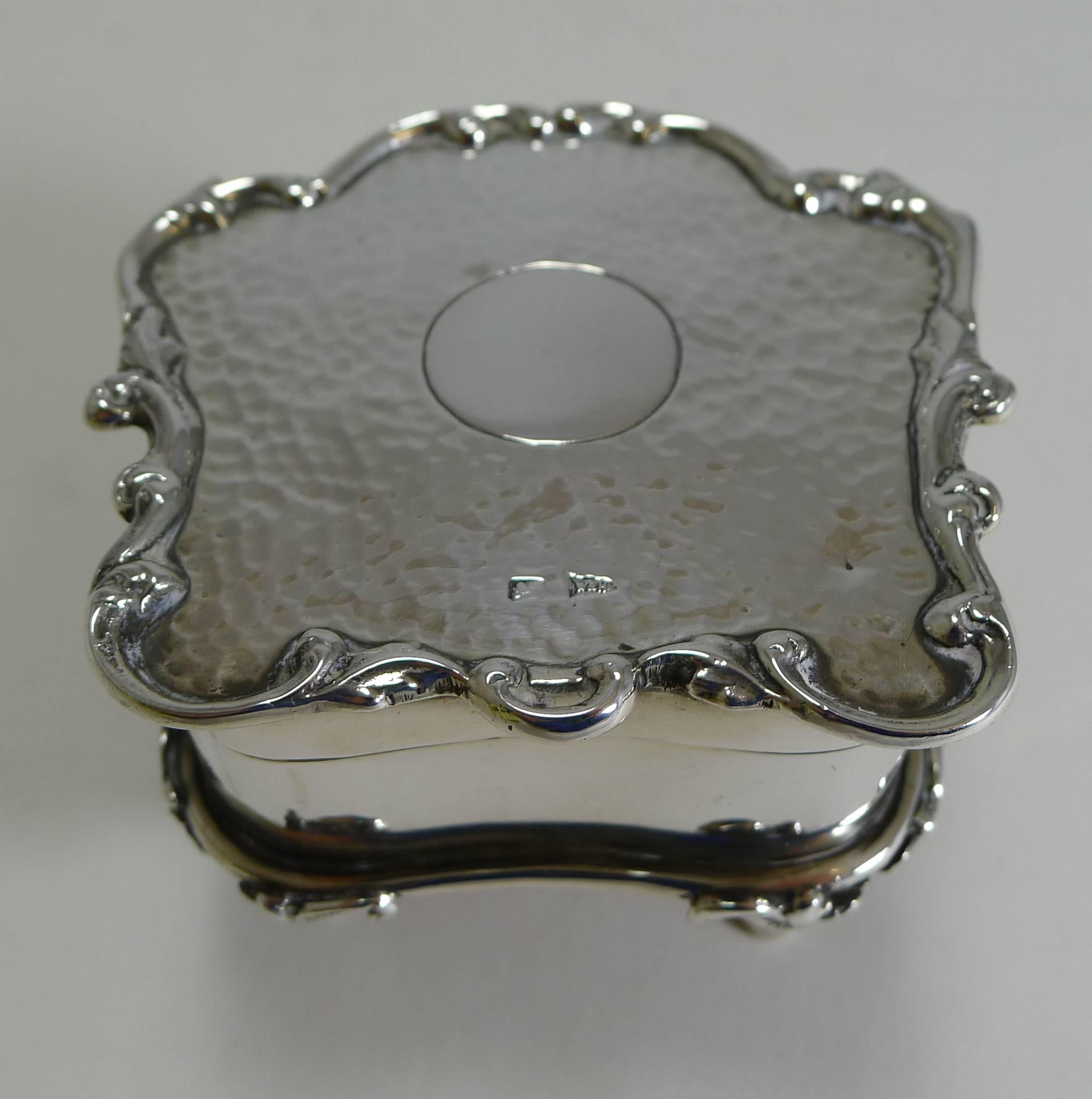 Edwardian Antique English Sterling Silver Jewelry Box by Walker and Hall