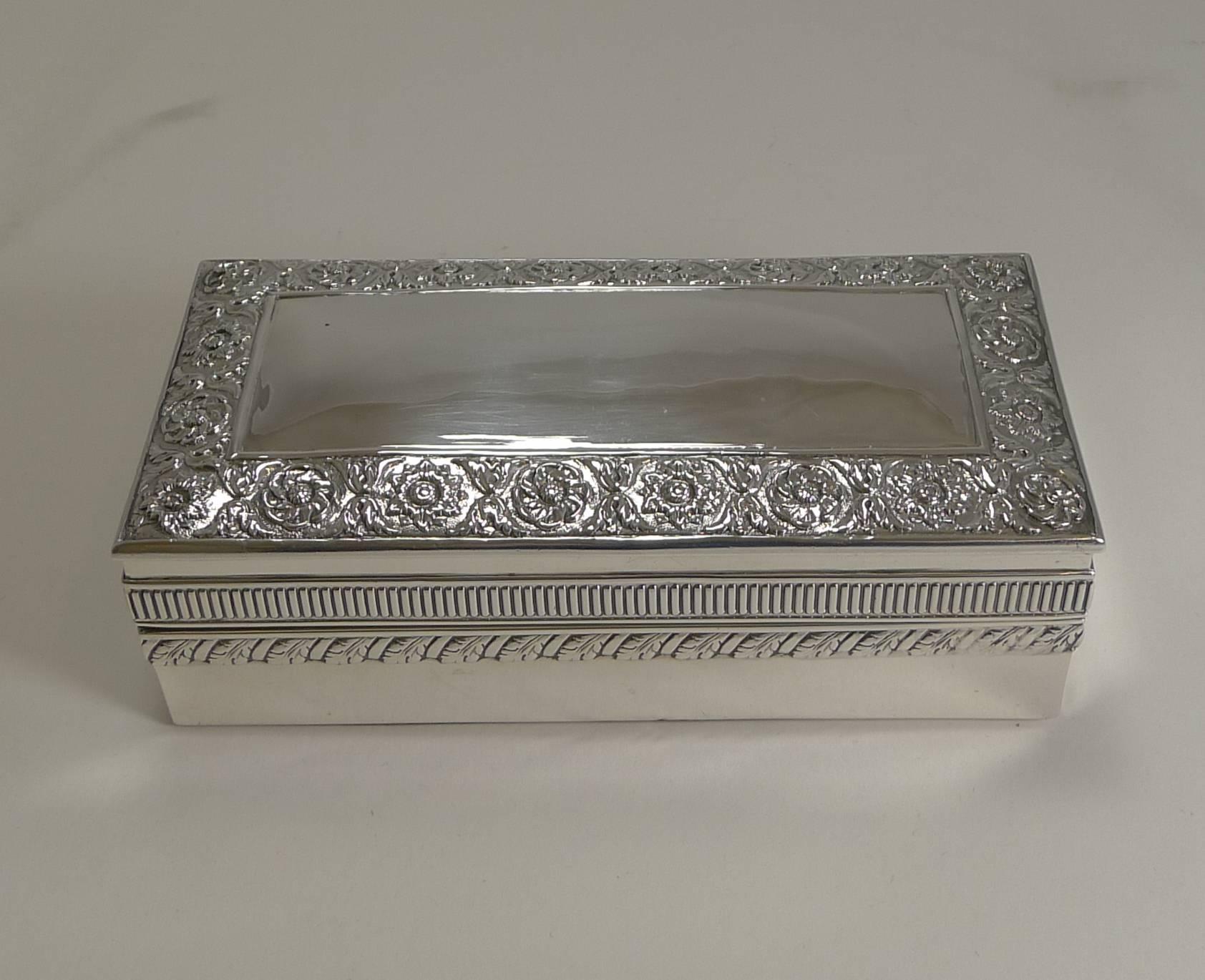 Antique English Sterling Silver Jewelry Box by William Hutton, 1895 7