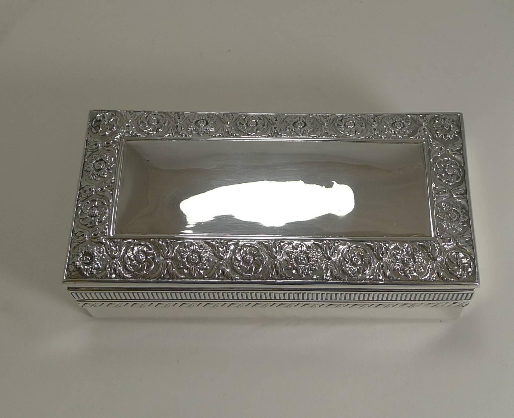 Antique English Sterling Silver Jewelry Box by William Hutton, 1895 2