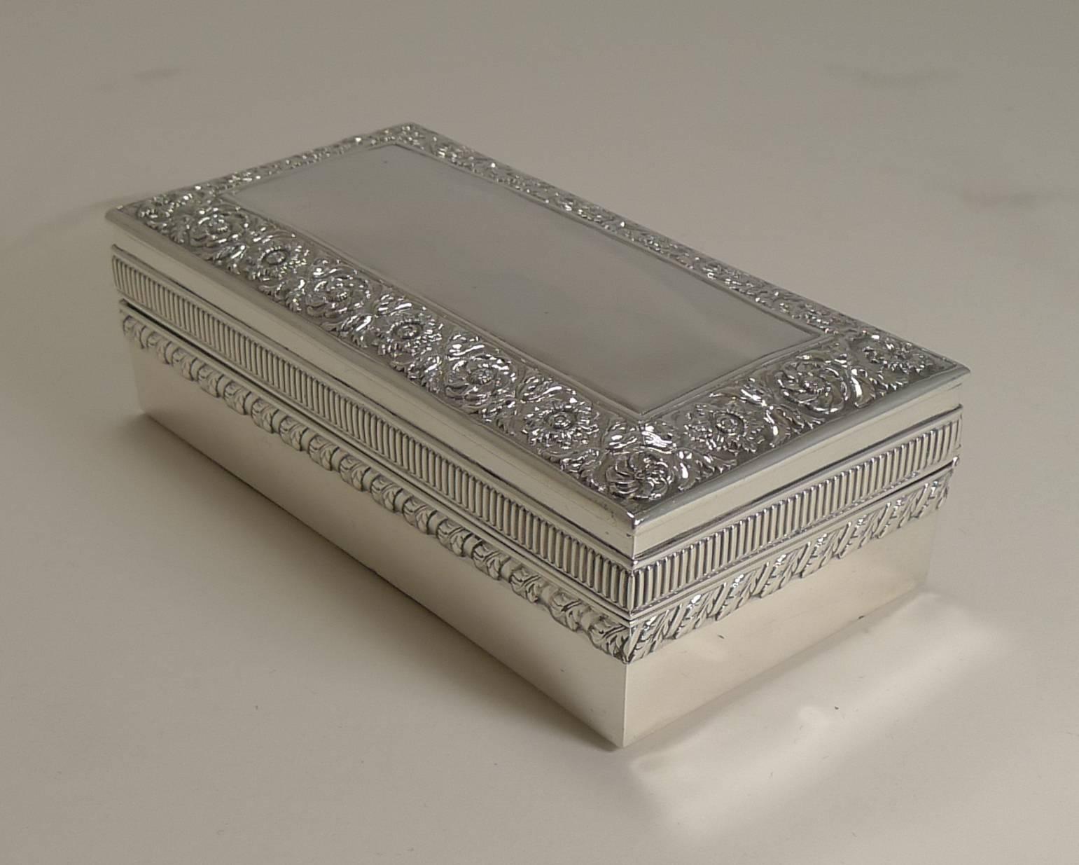 Antique English Sterling Silver Jewelry Box by William Hutton, 1895 3
