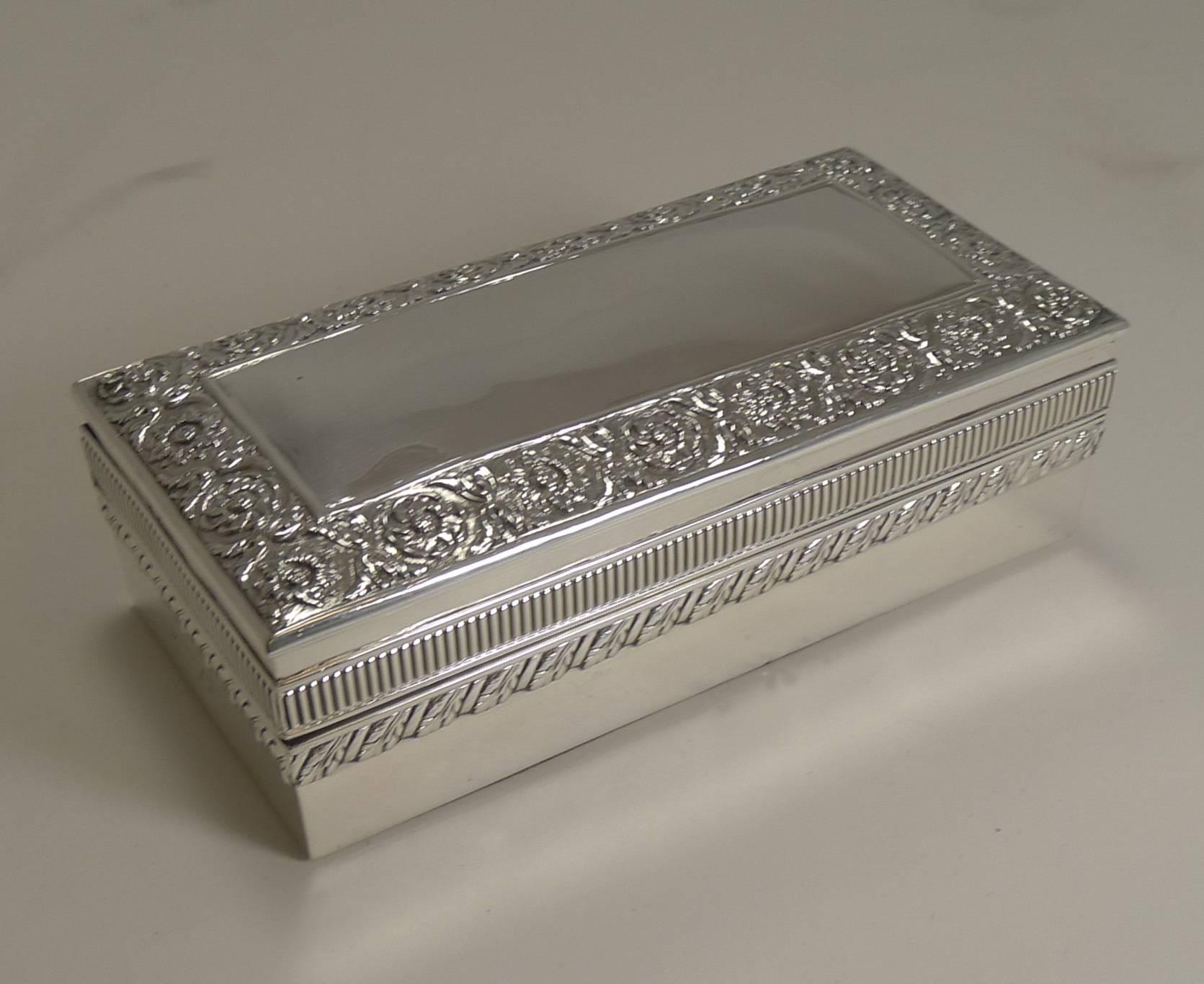Antique English Sterling Silver Jewelry Box by William Hutton, 1895 4