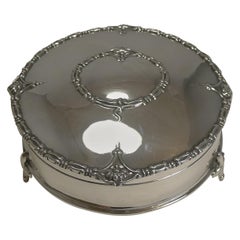 Antique English Sterling Silver Jewelry / Ring Box, 1917