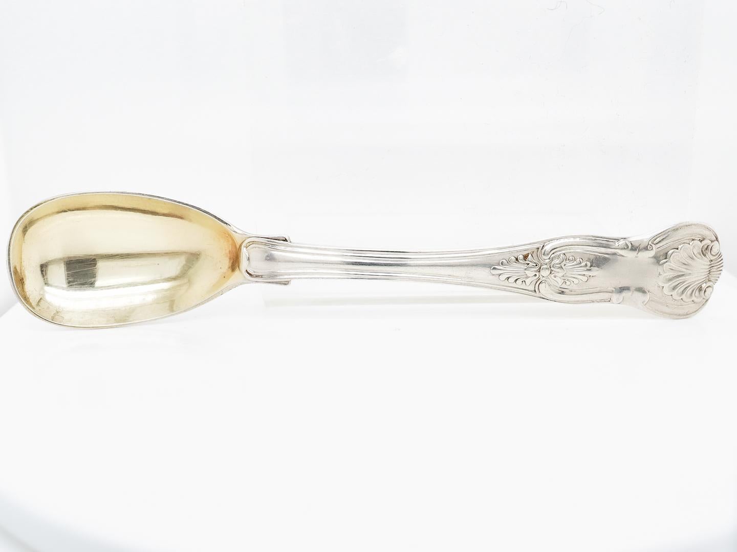 Early 19th Century Antique English Sterling Silver Kings Mustard Spoon by William Chawner II For Sale