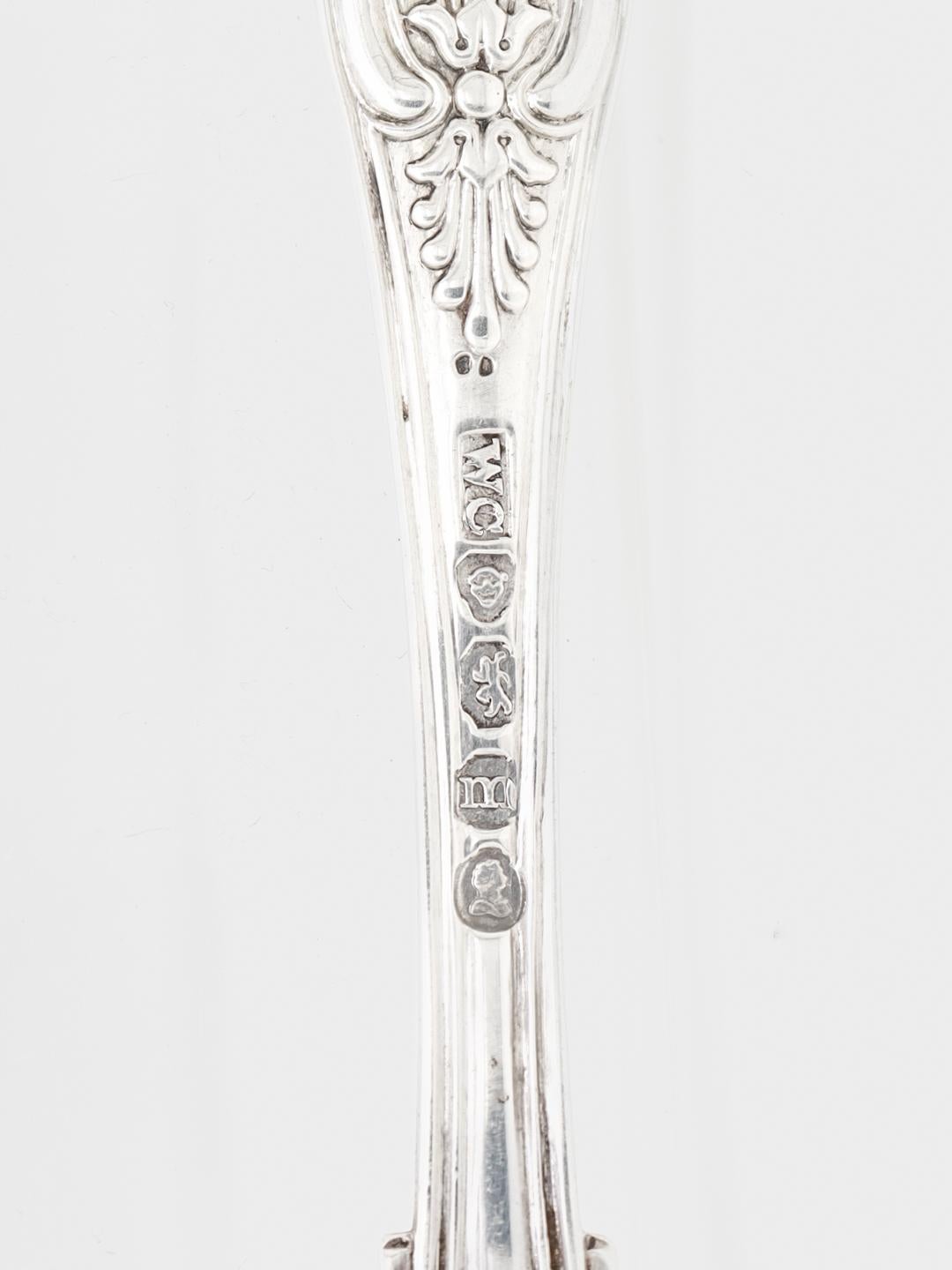 Antique English Sterling Silver Kings Mustard Spoon by William Chawner II For Sale 2
