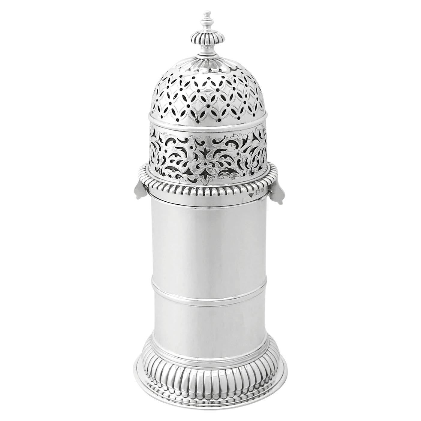 Antique English Sterling Silver Lighthouse Style Sugar Caster For Sale