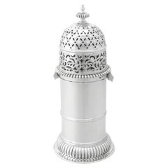 Sucrier anglais ancien en argent sterling de style phare