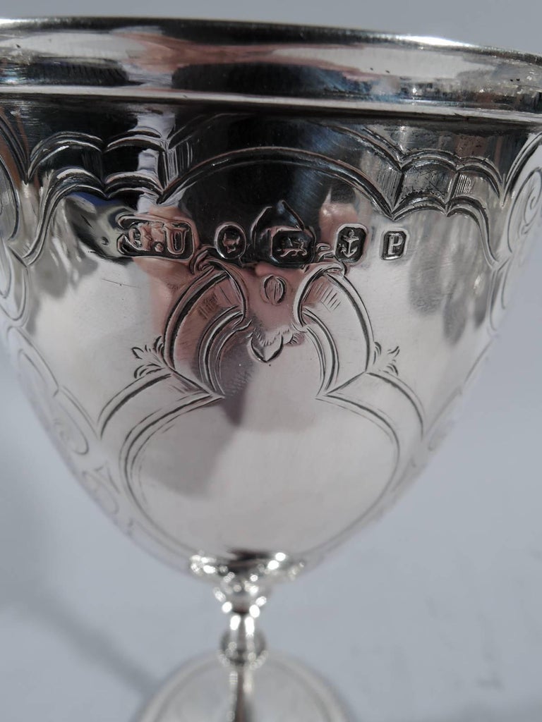 Antique English Sterling Silver Modern Gothic Goblet For Sale at 1stDibs