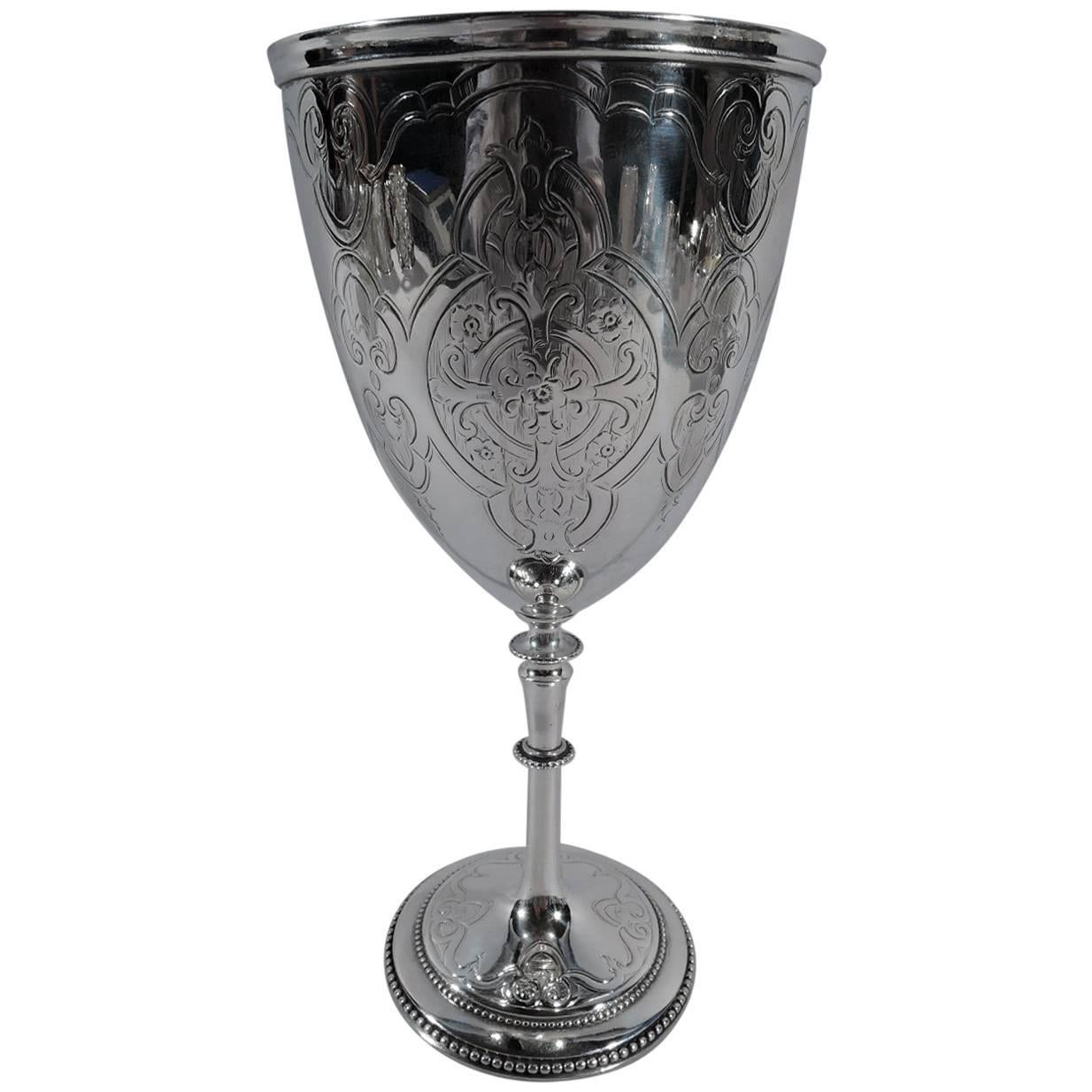 Antique English Sterling Silver Modern Gothic Goblet
